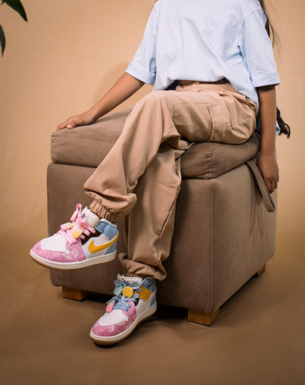 Pantalón en tela beige